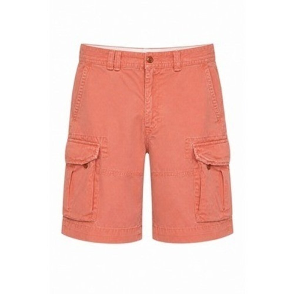 Polo Ralph Lauren Cargo Shorts Men 34 Orange Canvas Utility Summer Beachy Grunge